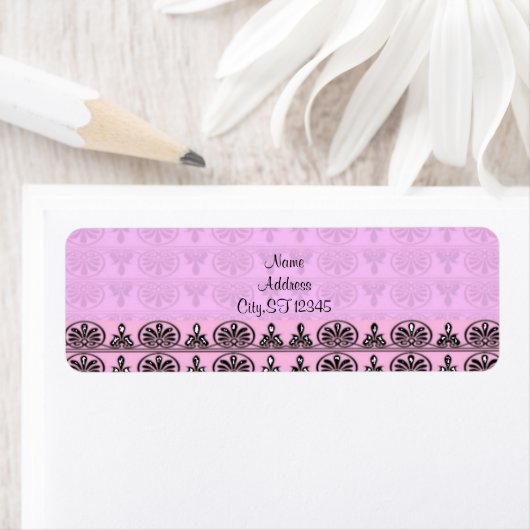 Roze Damask Etiket (Insitu)