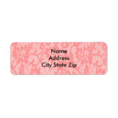 Roze Damask Etiket (Voorkant)