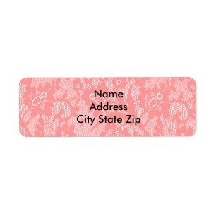 Roze Damask Etiket