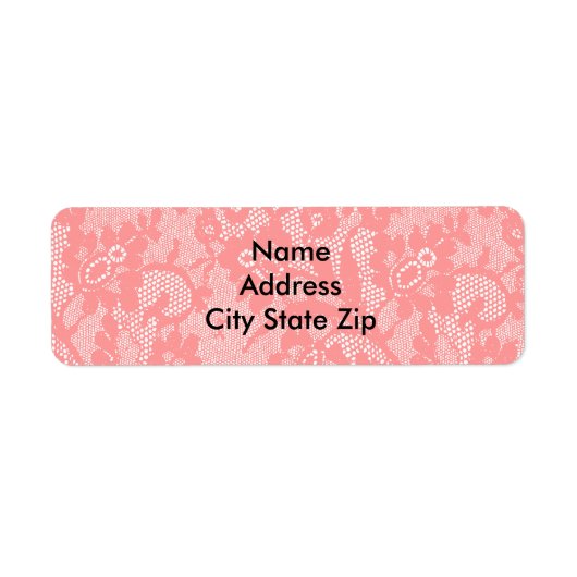 Roze Damask Etiket (Voorkant)