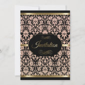 Roze Damask Feestelijke Viering- Damask | Doe-het- Kaart (Voorkant)