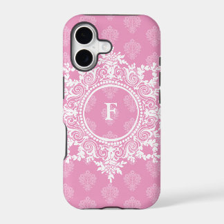 Roze Damask Filigree Custom Initiaal