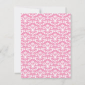Roze Damask Flat Dank u Opmerkingen Kaart (Achterkant)