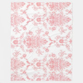 Roze Damask Fleece Deken (Voorkant)