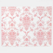 Roze Damask Fleece Deken (Voorkant (Horizontaal))