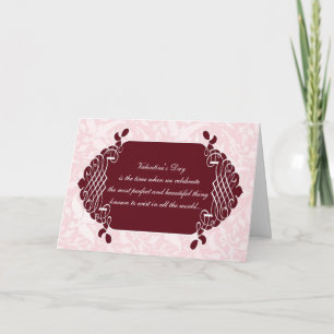 Roze Damask Funny Anti-Valentijnse kaart