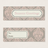 Roze Damask Gift Labels, profielkaarten Mini Visitekaartjes (Voorkant /achterkant)
