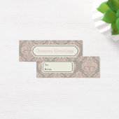 Roze Damask Gift Labels, profielkaarten Mini Visitekaartjes (Bureau)