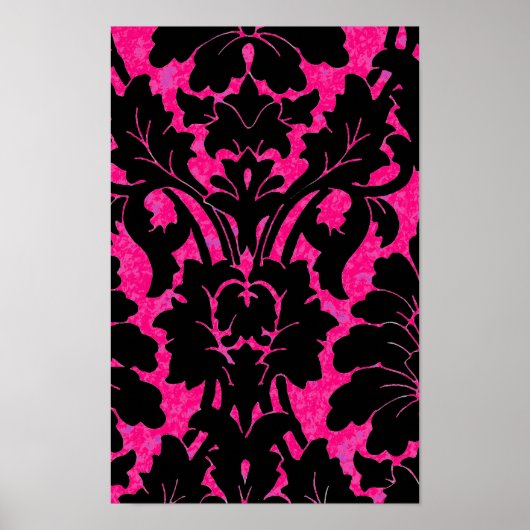 Roze Damask ~ Gift Wrapping Paper 16,50x10,68 Poster (Voorkant)
