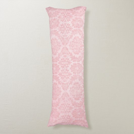 Roze Damask Glam Lichaamskussen (Voorkant Verticaal)