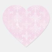 Roze Damask Hart Sticker (Voorkant)