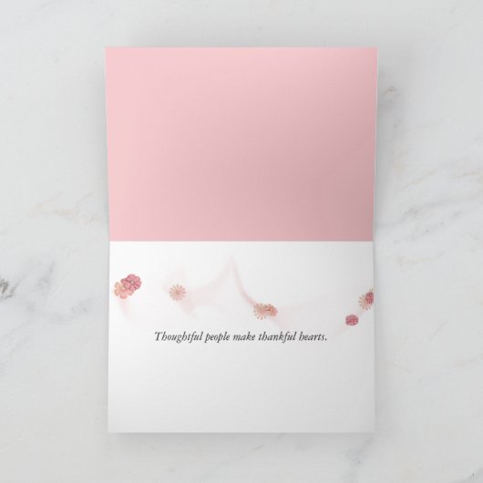 Roze Damask Hartelijk dank Bedankkaart (Binnen)