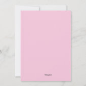 Roze Damask Heart BaptismUitnodiging Kaart (Achterkant)