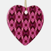 Roze Damask Hearts Keramisch Ornament (Rechts)