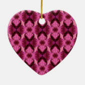 Roze Damask Hearts Keramisch Ornament (Achterkant)