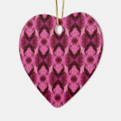Roze Damask Hearts Keramisch Ornament (Links)