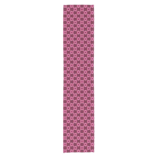 Roze Damask Hearts Korte Tafelloper (Voorkant)