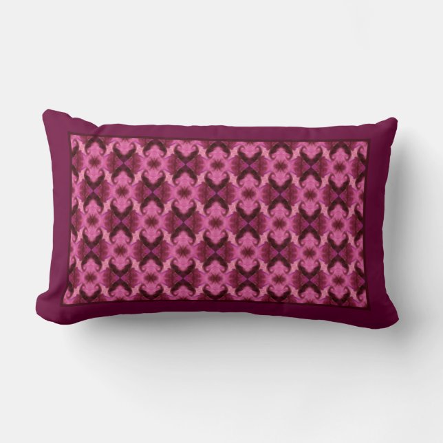 Roze Damask Hearts Kussen (Voorkant)