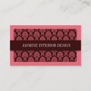 Roze Damask Interior Design Visitekaartje