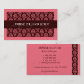 Roze Damask Interior Design Visitekaartje (Voorkant / Achterkant)
