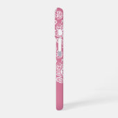 Roze Damask iPhone 16 Hoesje (Linkerkant)