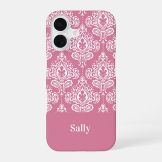 Roze Damask iPhone 16 Hoesje