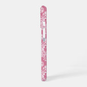 Roze Damask iPhone 16 Hoesje (Linkerkant)