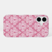 Roze Damask iPhone 16 Hoesje (Achterkant horizontaal)