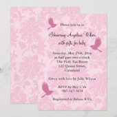 roze Damask Kaart (Voorkant / Achterkant)