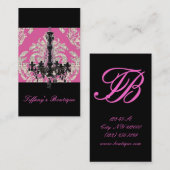 Roze Damask Kroonluchter Boutique Visitekaartje (Voorkant / Achterkant)