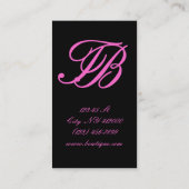 Roze Damask Kroonluchter Boutique Visitekaartje (Achterkant)