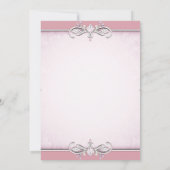 Roze Damask Kruis Eerste Communie Kaart (Achterkant)