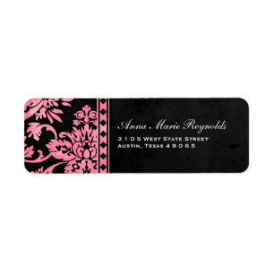 Roze Damask Lace Fancy Etiket