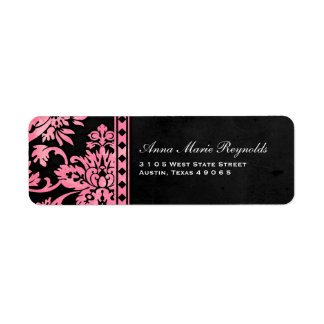 Roze  Damask Lace Fancy Etiket