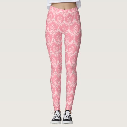 Roze Damask Leggings (Voorkant)