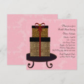 Roze Damask Leopard Gifts Vrijgezellenfeest Kaart (Voorkant / Achterkant)