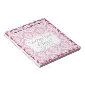 Roze Damask, leraren hebben klasse Notitieblok (Schuin)