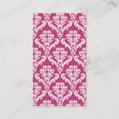 Roze Damask, leraren hebben klasse Visitekaartje (Achterkant)