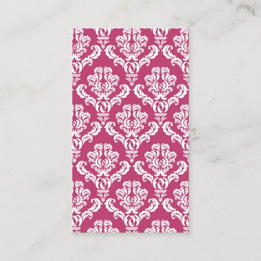 Roze Damask, leraren hebben klasse Visitekaartje (Achterkant)