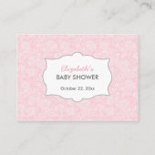 Roze Damask Luier Raffle Tickets Informatiekaartje (Achterkant)