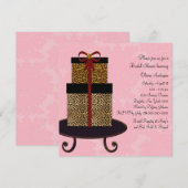 Roze Damask Luipaard Cadeaus Bruidsfeest Kaart (Voorkant / Achterkant)