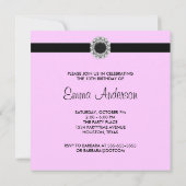 Roze Damask Meisjes 10e verjaardag Uitnodiging (Achterkant)