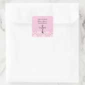 Roze Damask Meisjes Communie sticker (Tas)