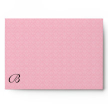 Roze Damask met zwart monogram