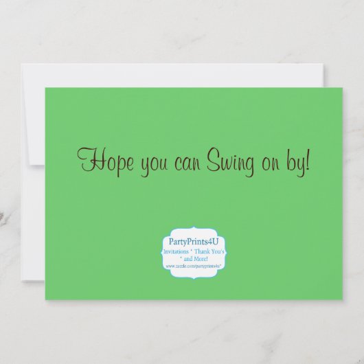 Roze Damask Mod Monkey Girl Birthday Party Invite Kaart (Achterkant)