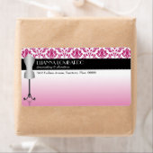 Roze Damask Mode Dress Form Etiket (Insitu)
