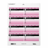 Roze Damask Mode Dress Form Etiket (Full Sheet)