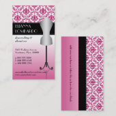 Roze Damask Mode Dress Form Visitekaartje (Voorkant / Achterkant)