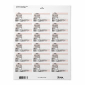 Roze Damask Musical  Bird Cage Address Etiket (Full Sheet)