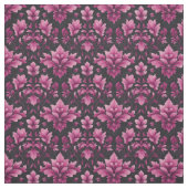 Roze Damask op Black Stof (Swatch)